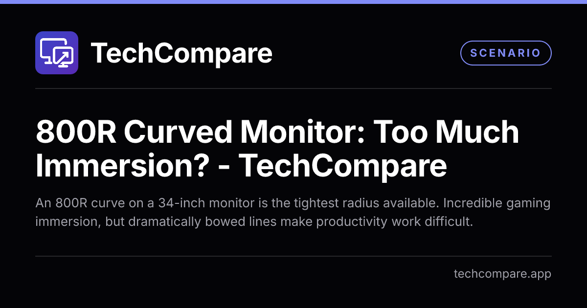 Monitor R Curve Explained 800R Curved Monitor: Too Much Immersion? - TechCompare