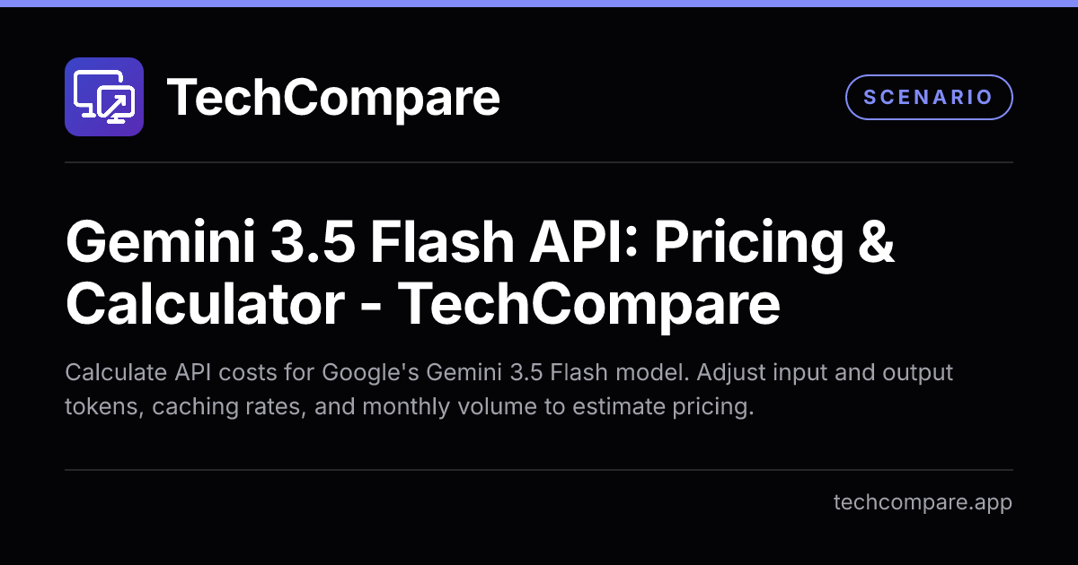 TechCompare - Gemini 3.5 Flash API Pricing & Cost Calculator