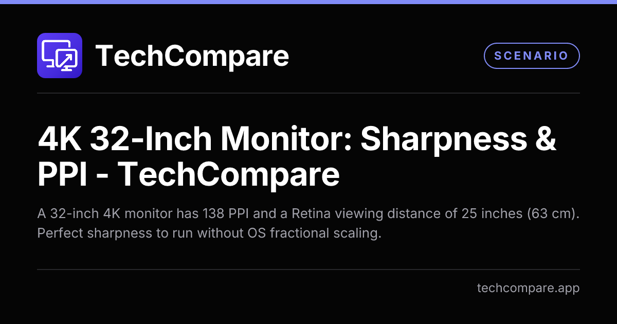 TechCompare - Is 4K sharp on a 32-inch monitor? PPI & scaling guide