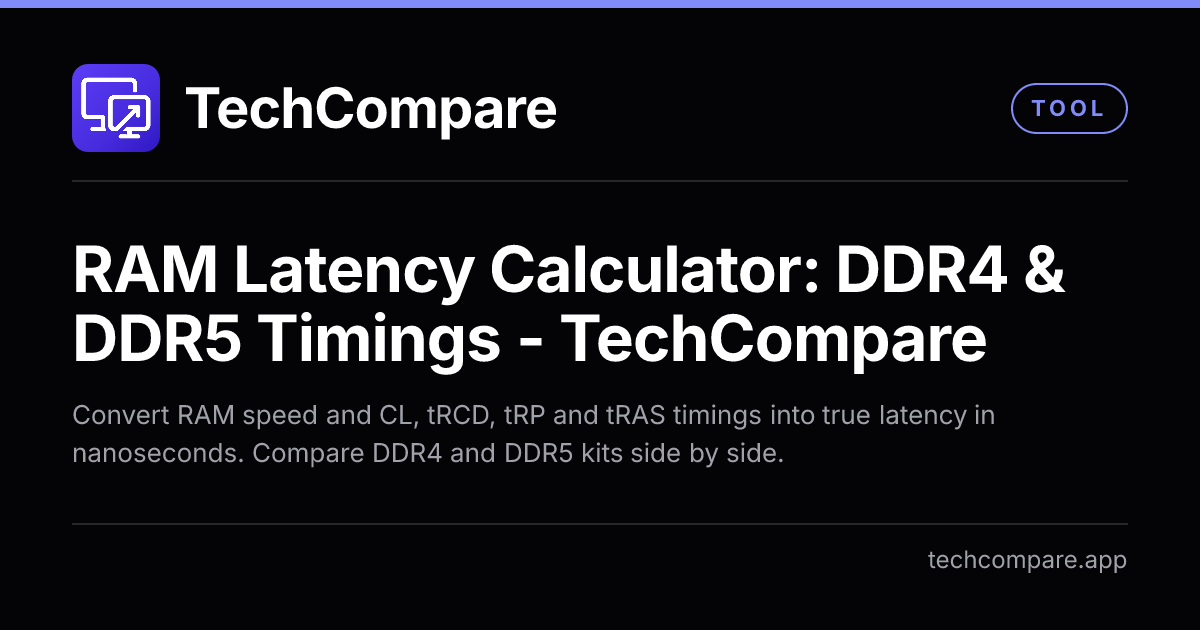 RAM Latency Calculator: DDR4 & DDR5 Timings - TechCompare